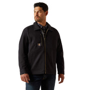 Ariat Men Rebar Made Tough Shop Jacket, Black, 9 oz Stretch Canvas, Wind- and Water-Resistant, Multiple Pockets, 2XL, 10062288