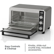 Black + Decker TO6235-0BD-ID Crisp 'N Bake PRO 6-Slice Air Fryer Toaster Oven with Basket, Pan, Rack & Tray, Stainless Steel