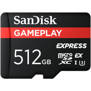 SanDisk SDSQXFN-512G-AW6ZN GamePLAY microSD Express Card, 512GB, Up to 880MB/s Read, Up to 650MB/s Write