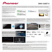 Pioneer DMH-160BT-II Car Stereo Head Unit, Double Din, 6.8