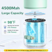 Minikid Upgraded Bottle Warmer for Baby , Dual Heating Modes for Breast Milk and Water, 12 OZ Portable Milk Warmer, Green