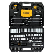 DeWalt Mechanics Tool Set, 142-Piece, 1/4-In. and 3/8-In. Drive, SAE and Metric, Chrome Vanadium Steel, Black and Yellow, DWMT45425