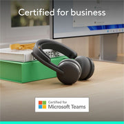 Logitech Zone Wireless 2 ES Noise-Canceling Wireless Headset with Adaptive Hybrid ANC, Bluetooth 5.3, USB-C, Microsoft Teams Certified, Graphite