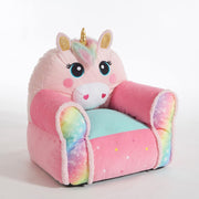 Idea Nuova Heritage Kids Unicorn Figural Bean Bag Chair with Sherpa Trim, Multi-Color