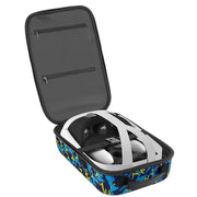 Binsuca Hard Carrying Case for Oculus Quest 3 Accessories, Clear Shock-Resistant Shell with Pre-Cut Tray, PU Hand Strap