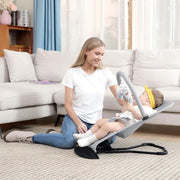 Kmaier Baby Swing Convertible Reclining Chair and Fixed Seat, Portable, Adjustable Recline, Gray, For Infants 0-18 Months