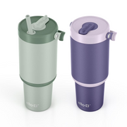 Ello NY_P Oasis Go 30oz Leak-Proof Stainless Steel Tumbler, 2 Pack, Thyme / Indigo