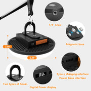 COSJM 8800mAh LED Camping Lantern, Rechargeable, 6000 Lumens Portable Tent Light with Magnetic Base, Hook, Power Bank Function, IPX5 Waterproof, Black, FDD001
