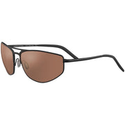 Serengeti Masten Polarized Aviator Sunglasses, Matte Black Metal Frame, Drivers Brown Polarized Photochromic Lenses, Large 43, SS579001