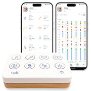 Talli One-Touch Baby Tracker, Wi-Fi Enabled Audio Baby Monitor with Customizable Decals, Cordless Battery Powered, Wall Mount, White