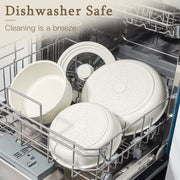 GIPPHAU 21 Piece Ceramic Pots and Pans Set Non Stick, Cookware Set with Detachable Handles