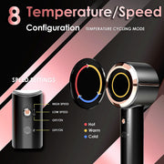 Nicebay Ionic Hair Dryer, 110000 RPM High-Speed Brushless Motor, Travel Mini Hair Dryer with Diffuser and Concentrator, Black