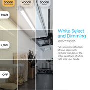 Enbrighten 10in LED Under Cabinet Light, 355 Lumens, Dimmable, Linkable, White Select Color Temperature, Energy Efficient, 61839-T1
