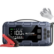 BUTURE 6000A-Batteriebooster Auto Starthilfe Powerbank with 6000A Peak Current, 160 PSI Air Compressor, 45W PD Fast Charging, 600-Lumen Emergency Light, for Gasoline and Diesel Engines up to 12.0L