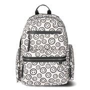 Madden NYC MNY-397 Women's Dome Backpack with Front Pockets and Removable Pouch, Smiley - 100% Polyester