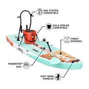 BOTE Breeze Aero Inflatable Stand Up Paddle Board, 11ft 6in, Classic Cedar, MAGNEPod Compatible, Lightweight Durable AeroULTRA Design