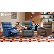 JONPONY Swivel Rocker Recliner Chair, Ergonomic Lounge, 360 Swivel, Rocking Function, Side Pocket, Brown