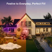 IJIL Permanent Outdoor LED String Lights, 100 FT, 60 RGBIC Multicolor LEDs, IP67 Waterproof, Remote Control and Bluetooth App, SZRSTH