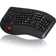 Adesso WKB-3500UB Wireless Ergonomic Desktop Keyboard W/Built-in Trackball, Black