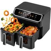 Patbrela 10QT Air Fryer Oven Dual Basket with SYNC Smart Synchronization, Independent Dual Controls, 7 Presets, 1700W, LED Color Display, AF309