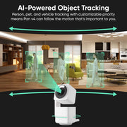 Wyze Smart Security Camera Cam Pan v4 4K, Indoor/Outdoor AI Camera with Color Night Vision, Pan/Tilt/Zoom, Voice Assistant Compatibility