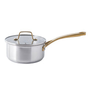 Martha Stewart Midvale 10-Piece Stainless Steel Cookware Set with Gold Handles, Induction Compatible, Oven Safe
