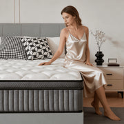 Giovanly 12 Inch Queen Hybrid Mattress, Medium Firm, Memory Foam and Individually Wrapped Pocket Coils, Breathable Cooling, Motion Isolation, Edge Support