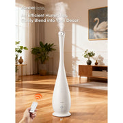 FOHERE Ultrasonic Tower Humidifier, 5L Cool Mist, Quiet Operation, Adjustable Humidistat, Essential Oil Diffuser, 48H Run Time, White, HU-S1
