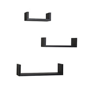 Danya B. Black Laminate Floating U Shelves (Set of 3 Pieces)