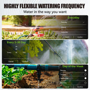 RainPoint 2-Zone Smart Wi-Fi Hose Timer with Brass Inlet, Outdoor Sprinkler Irrigation Controller, Green, HTV210B009W