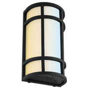 Sunlite 12-Inch LED Outdoor Mission Style Wall Sconce, Half Cylinder, Selectable 3 CCT 3000K-5000K, 15W, 800 Lumens, Black Frame, Non-Dimmable