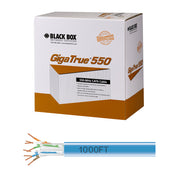 Black Box GigaTrue CAT6 550-MHz Solid Bulk Network Cable, Unshielded, CMR PVC Jacket, Blue, 1000-ft EYN870A-PB-1000