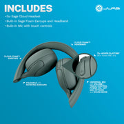 JLab Go Lux ANC On Ear Headphones, Hybrid Active Noise Cancelling, Bluetooth 5.0, Sage