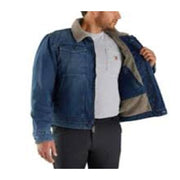 Carhartt Relaxed-Fit Sherpa-Lined Denim Jacket for Men - Beech - L