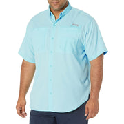 Columbia Men's PFG Tamiami II Short Sleeve Shirt, Omni-Shade UPF 40, Omni-Wick, Gulf Stream, 3X Tall, 128705