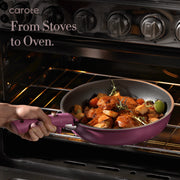 Carote A10487 20 Pcs Nonstick Cookware Sets, Pots and Pans Set with Detachable Handles, Oven Safe, Induction Cookware Cooking Set