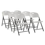 Mainstays Premium Heavy Duty Resin Folding Chair, White, Indoor/Outdoor, Set of 6, MSF536250086012