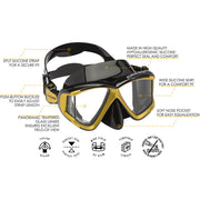 Cressi Liberty Quattro Scuba Diving and Snorkeling Mask - Clear/Graphite