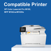 BunToner 215A Toner Cartridge Set, High Yield Black Cyan Magenta Yellow for HP Color LaserJet Pro M155 M182nw M183fw