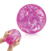 Power Your Fun Arggh Glitter Stress Ball, Medium Pink, 4 in Diameter, Squishy Fidget Sensory Toy for Kids and Adults