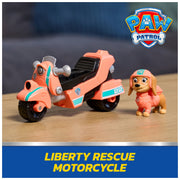 Spin Master Paw Patrol Liberty's Rescue Motorcycle Toy with Collectible Figure, Authentic Details, Movable Wheels, Multicolor, 6074761