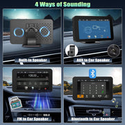 Podofo 4.7-Inch HD 1280x720 Portable Car Stereo with Wireless Apple CarPlay, Android Auto, Bluetooth, FM Transmission, AUX Input