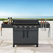 G70306 Pro Series 5-Burner Black Gas Griddle