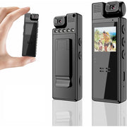 Moopom Portable Body Worn Camera 1080P HD with 180 Rotatable Lens 64GB Storage Night Vision 1.3-Inch LCD