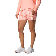 Columbia Women's Tidal III Athletic Shorts, Omni-Shade UPF 50 Sun Protection, Omni-Shield Repellency, 4-Way Comfort Stretch, Tiki Pink Undertow, Plus Size 1X, Mid Rise, 209321