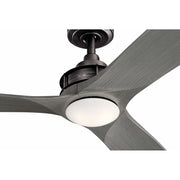 Kichler 300356 Ried 56-in 3 Blade Indoor / Outdoor Ceiling Fan, Anvil Iron