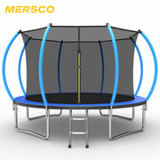 Mersco 12FT Pumpkin-Shaped Kids Trampoline with Safety Enclosure Net, Galvanized Steel Frame, Ladder Included, Outdoor Backyard Fun