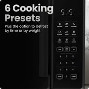 Chefman RJ55-11-V2 Countertop Microwave Oven 1.1 Cu. Ft., 1000 Watts with 6 Presets and 10 Power Levels - Black