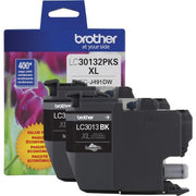 Brother LC30132PKS Genuine 2-Pack High Yield Black Ink Cartridges, Page Yield Up to 400 Pages/Cartridge, LC3013