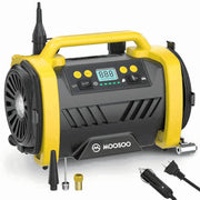 Maircle MOOSOO AC/DC Portable Tire Inflator, 3 in 1 Air Compressor with Auto Shut-Off, LED Light, 150 PSI